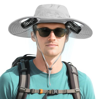 AMACOOL 2-in-1 Bucket Hat Fan with Detachable Neck Fan, UPF 50+ Wide Brim Sun Hat, Father's Day Gifts for Dad Husband, Fishing Essentials 2026 for Men Women Camping Hiking Beach Gardening Outdoor