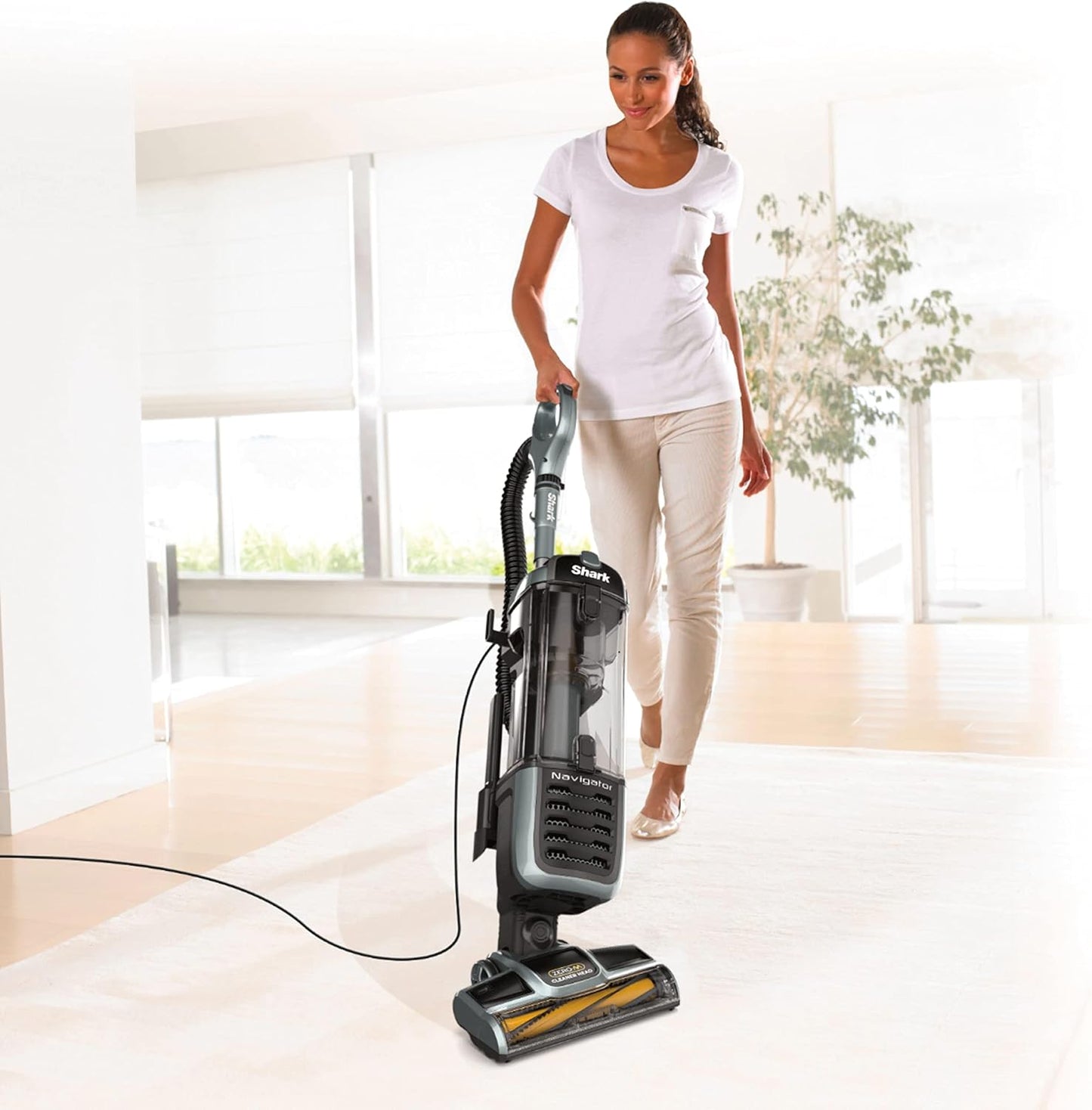 Shark ZU62 Navigator Zero-M Pet Pro Upright Vacuum - Self-Cleaning Brushroll, Pewter Grey Metallic