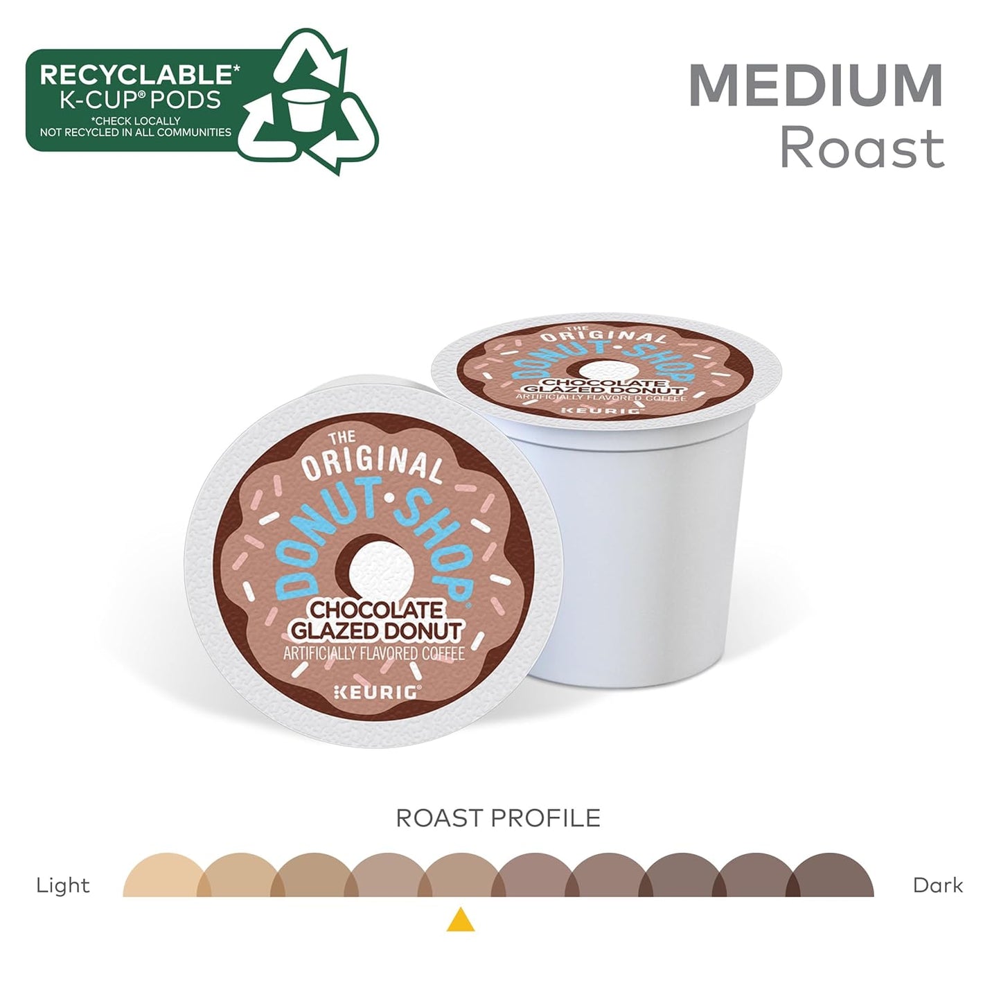 Original Donut Shop Coffee - Chocolate Glazed Donut K-Cup Pods | Medium Roast, 72 Count