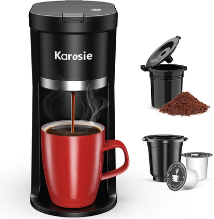 Small Single Serve Coffee Maker by [Brand Name] - Fast Brew for K-Cup & Ground Coffee, 6-12 Oz
