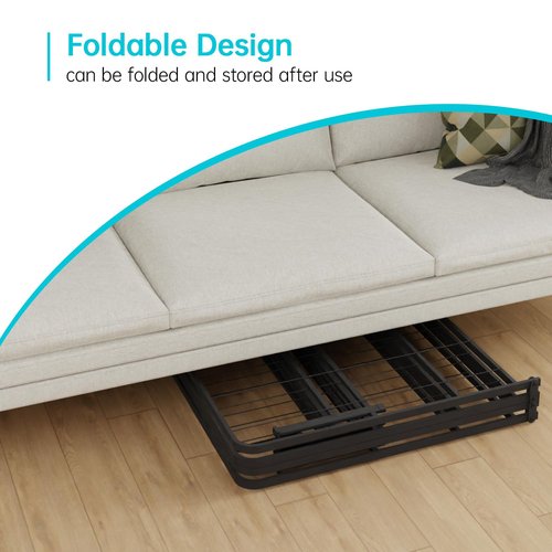 BestMassage | Twin Bed Frame | Metal | Heavy Duty Steel Slats with 6 Legs | Foldable | Sturdy, No Box Spring Needed | Easy to Assemble with Under-Bed Storage | Furniture for Home, Dorms