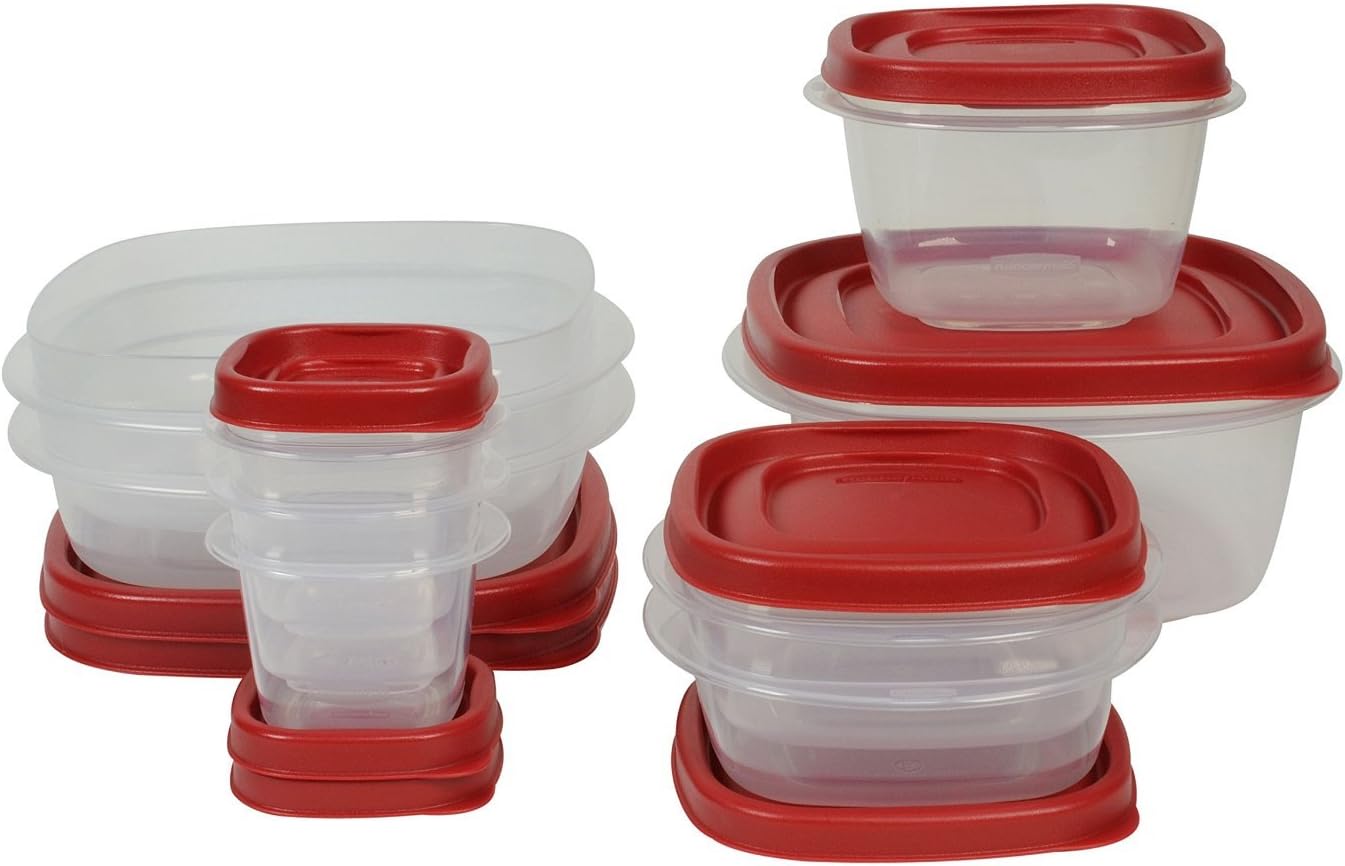 Rubbermaid Easy Find Lids Food Storage Containers - 18-Piece Set in Racer Red for Effortless Organization