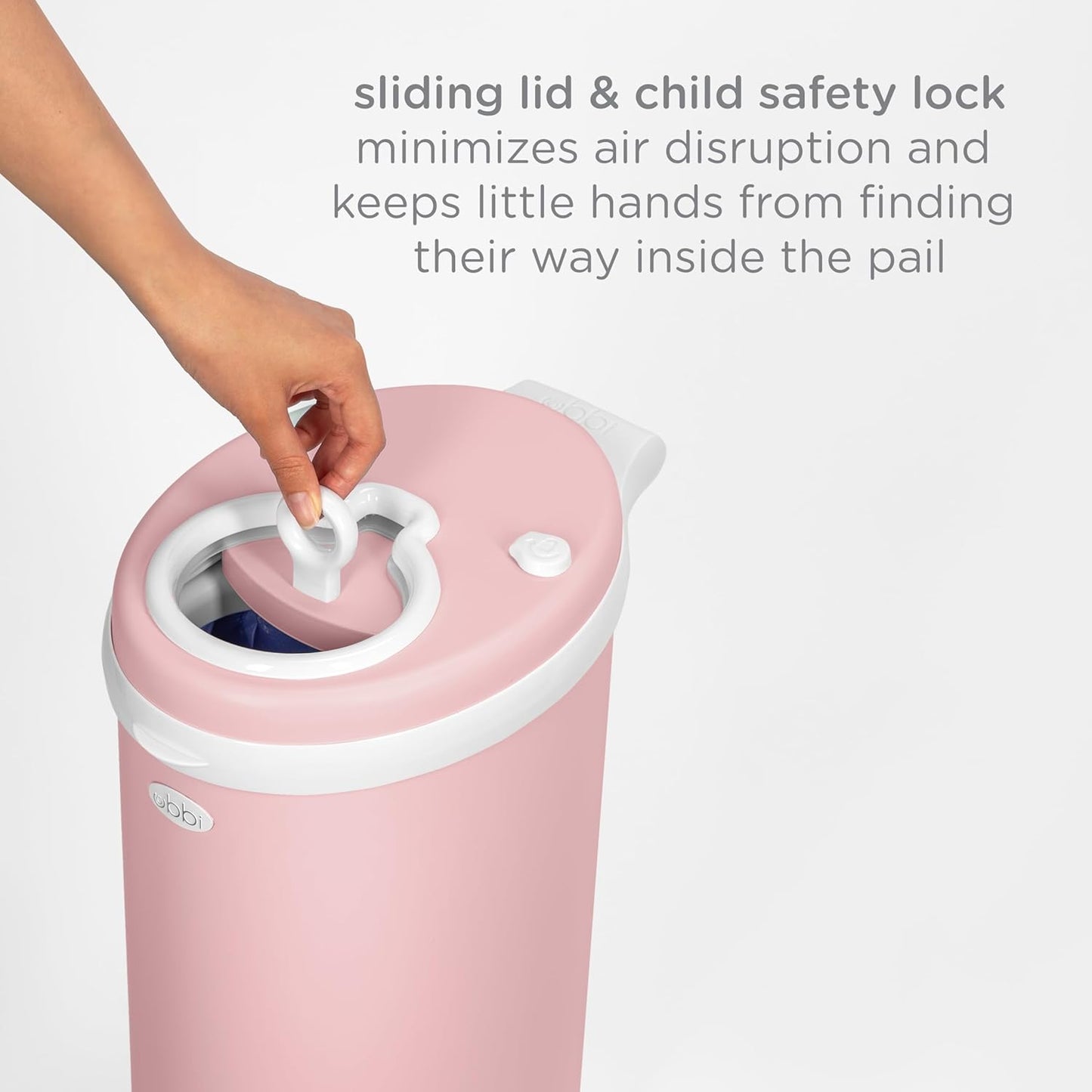 Ubbi Stainless Steel Diaper Pail - Odor Locking Design, No Special Bag Required | Fig Blossom Color