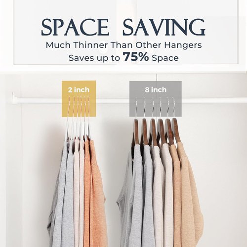 HOUSE DAY White Velvet Hangers - Premium Non-Slip Felt Clothes Hangers | 60 Pack, Durable Heavy Duty Design
