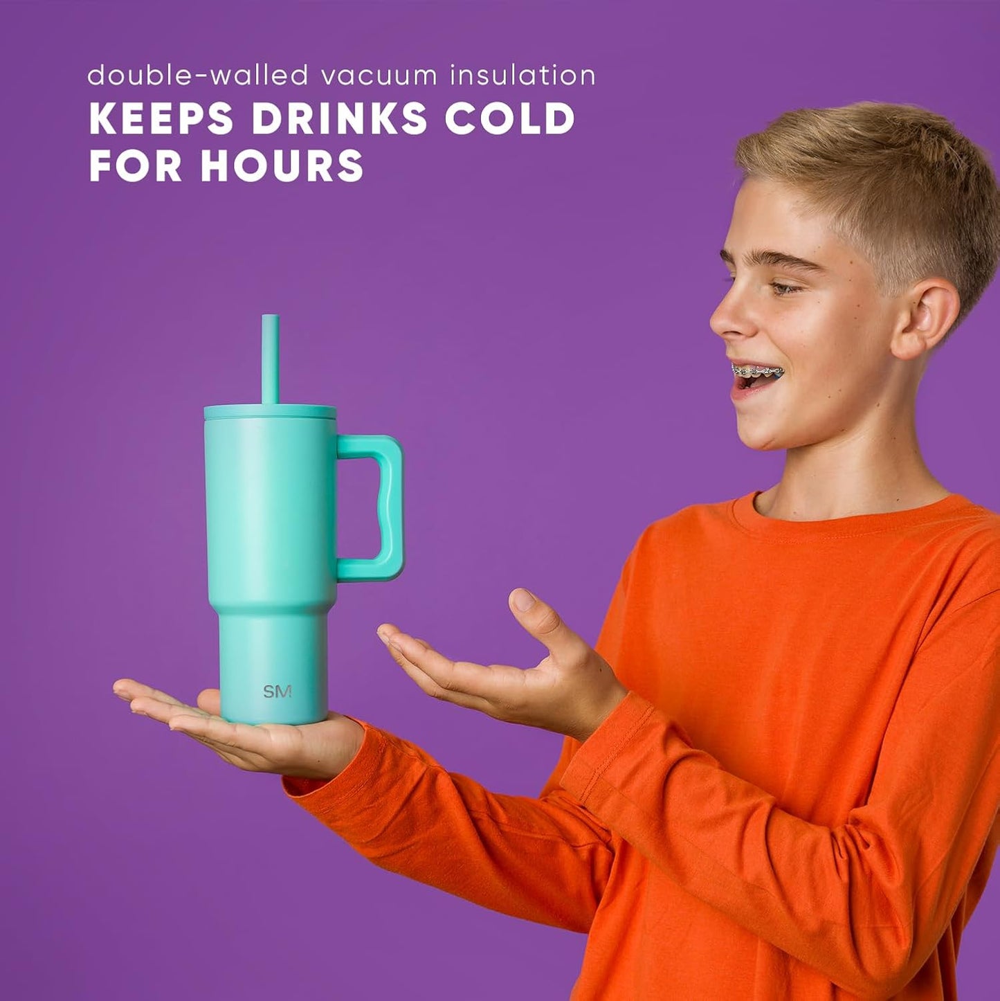 Simple Modern Kids 24 oz Tumbler - Spill Proof, Leak Resistant | Reusable Stainless Steel | Lime Checkmate