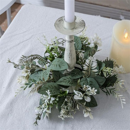 Eucalyptus Leaves Wreaths by [Brand Name] - 10 Inch Boho Candle Rings for Home & Wedding Decor | Green - 2 Pack