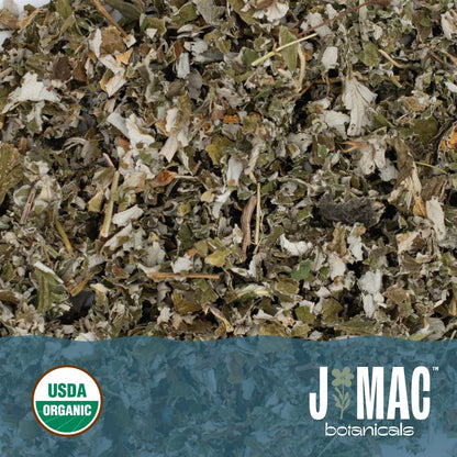 J MAC BOTANICALS, Organic Red Raspberry Leaf, Herbal tea (16 ounce bag 200+ cups) cut & sifted dried leaf