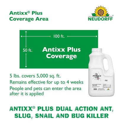 Neudorff ANTIXX Plus Ant & Insect Control Granules - Organic Pest Solution for Gardens | 4 lbs