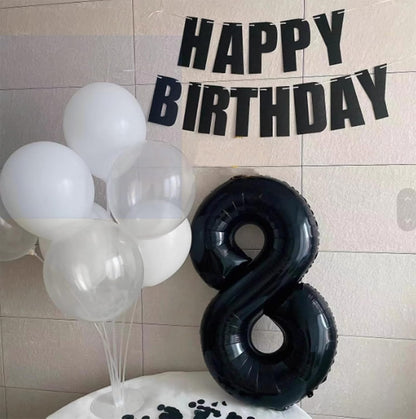 28-Inch Black Number 28 Mylar Balloon - Jumbo Foil Helium Balloon for Birthday & Wedding Celebrations