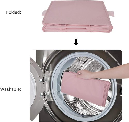 Granny Says 3-Shelf Hanging Closet Organizer - Collapsible Nursery Shelves, Pink, 29.5" H X 12" W X 12" D