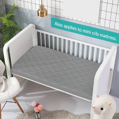 Biloban 2 Pack Pack and Play Mattress Protector Sheets Fitted Waterproof Playard Mattress Pad, Compatible with Graco Pack n Play & Dream On Me & Pamo Babe, Playpen/Playard Sheet, Gray, 39" x 27"
