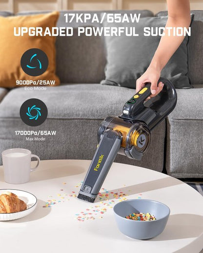 Fanttik Fold V10 Ultra Deluxe Handheld Vacuum - 17kPa Suction Power, 35 Min Runtime, Smart LED Display