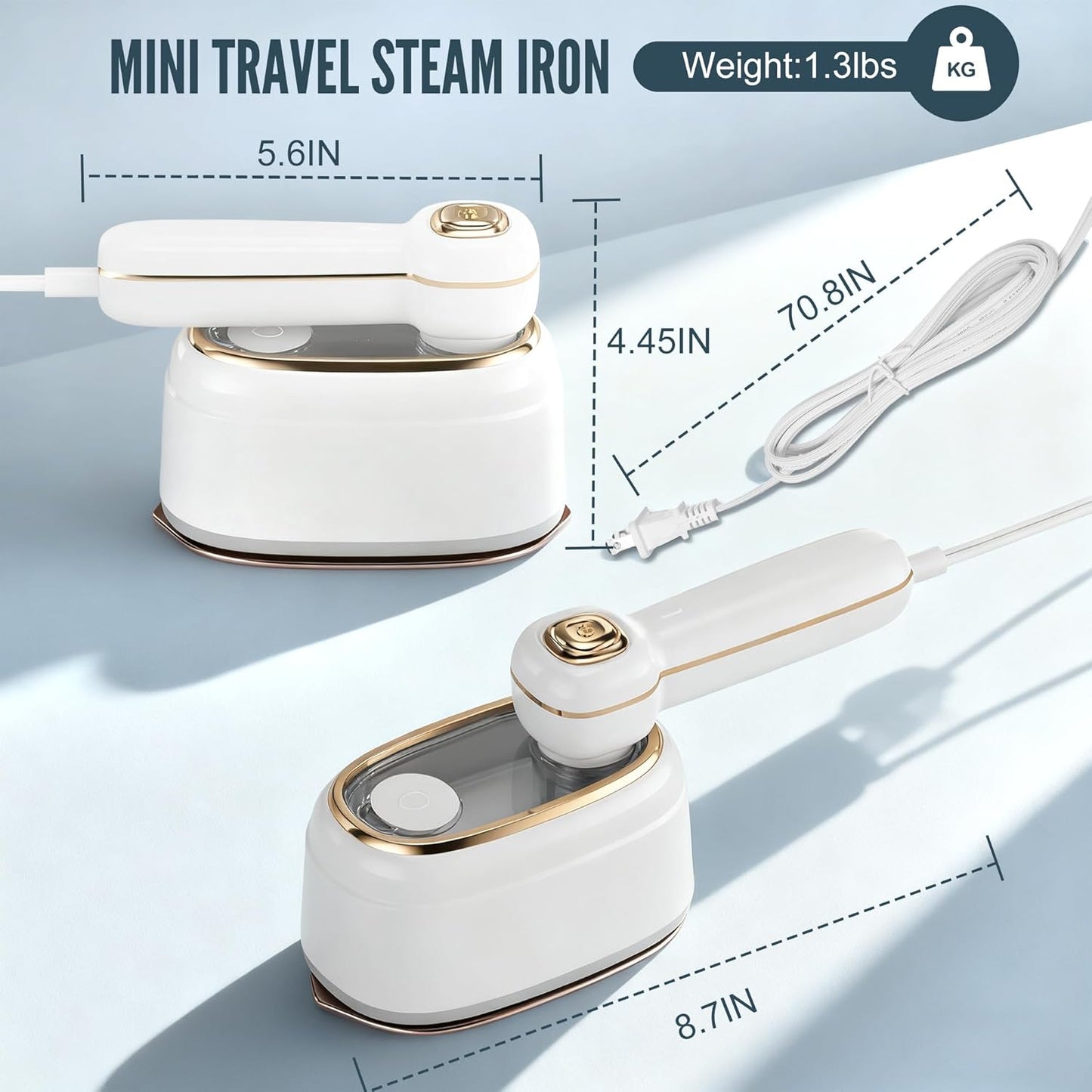 Skiennix Travel Steamer - 1200W Handheld Garment Iron with Fast Heating | White, 1 Piece