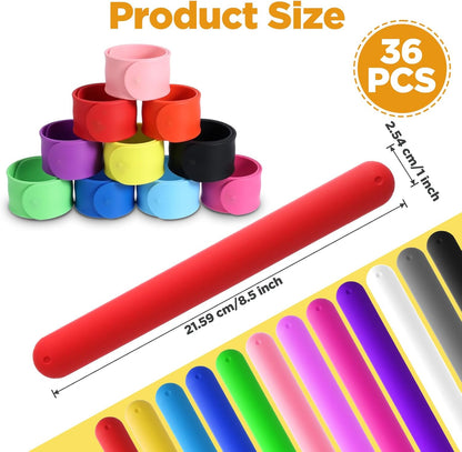 Skiennix Silicone Wrapping Paper Roll Holder Clips - 36 Pcs in 12 Vibrant Colors | Steel-Reinforced Snap Bands for Christmas & Crafts