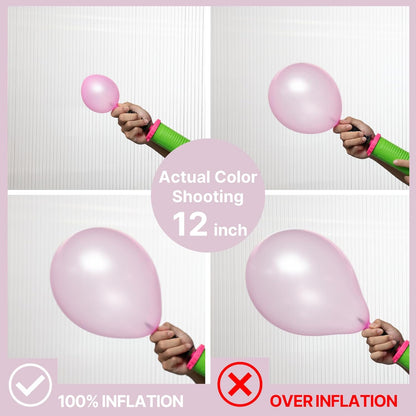 PartyWoo Light Pink Balloons - 50 Pcs 12 Inch Pearl Pastel Latex Helium Balloons for Baby Showers & Parties