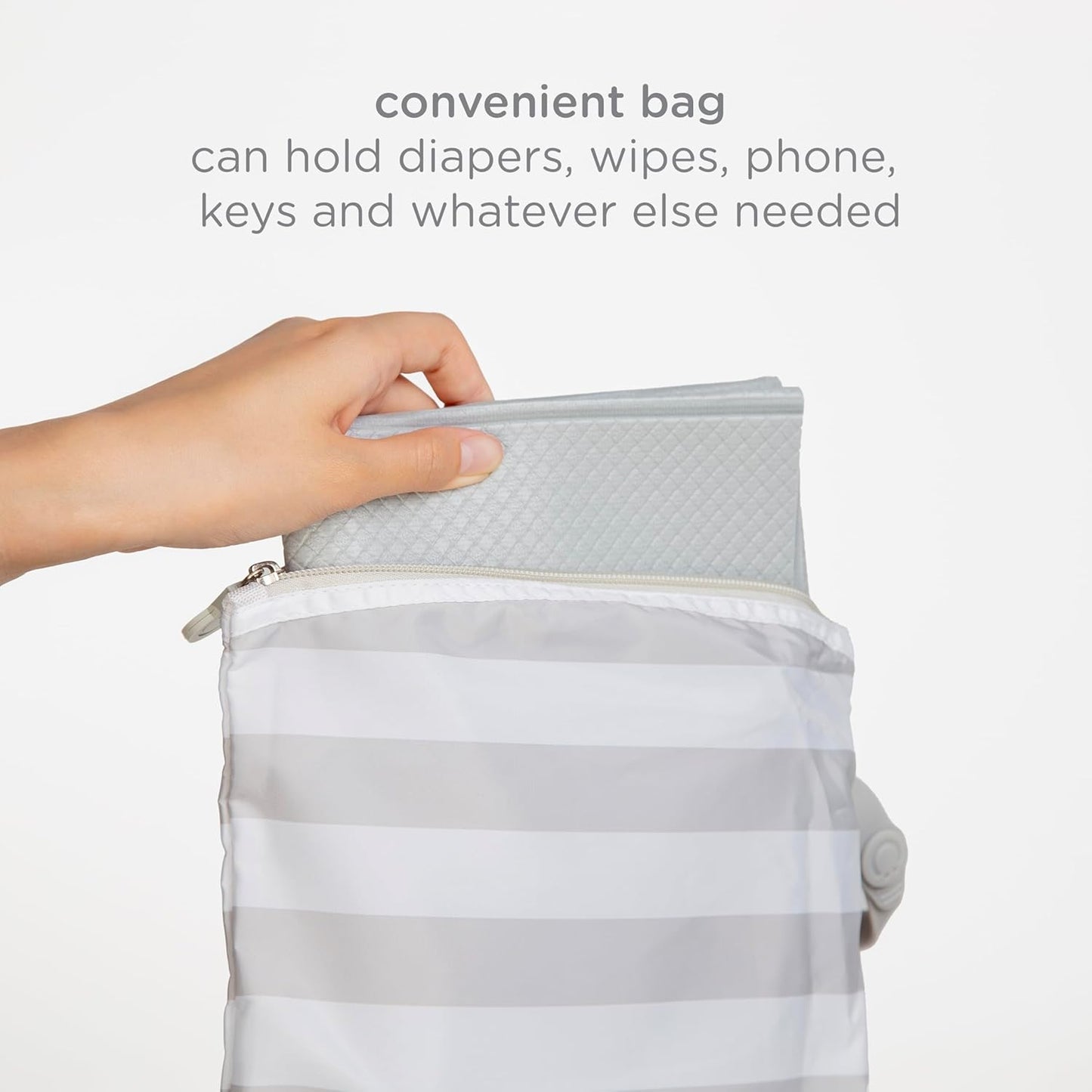 Ubbi On-the-Go Changing Mat - Soft, Portable Diaper Bag Accessory for Newborns | Easy to Clean, Gray