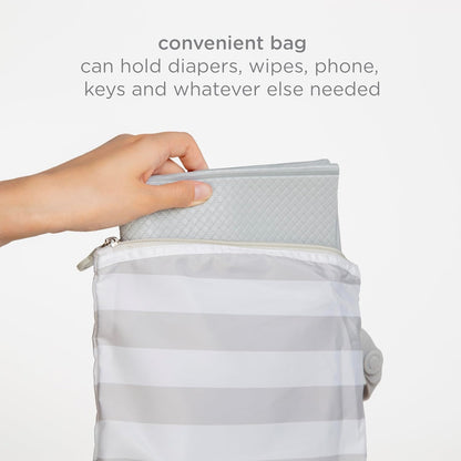 Ubbi On-the-Go Changing Mat - Soft, Portable Diaper Bag Accessory for Newborns | Easy to Clean, Gray