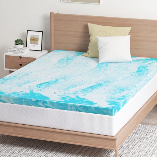 EGOHOME Topper 2 Inch Full Memory Foam Mattress Topper, Gel Foam Mattress Topper for Pressure Relief, Ventilated Design Bed Topper in a Box, CertiPUR-US Certified, 54"×75", Medium