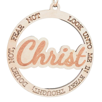 Look Unto Me 20-Pack Wood Christmas Ornaments – LDS Youth Theme 2025