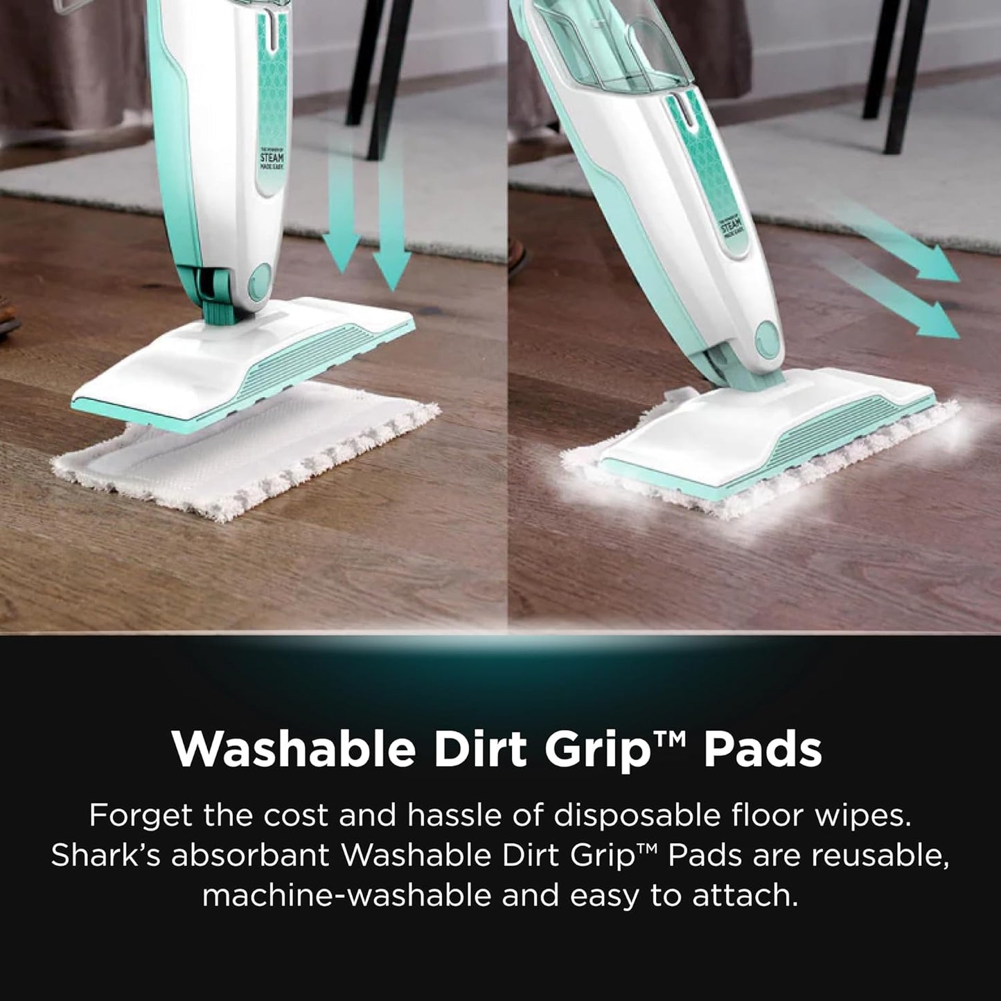 Shark Steam Mop | Hard Floor Cleaner with XL Water Tank & 18-Foot Power Cord - White (S1000A)