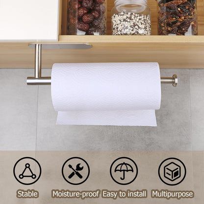 Under-Cabinet Paper Towel Holder, Retractable, Stainless Steel, Easy Install, Standard Bracket