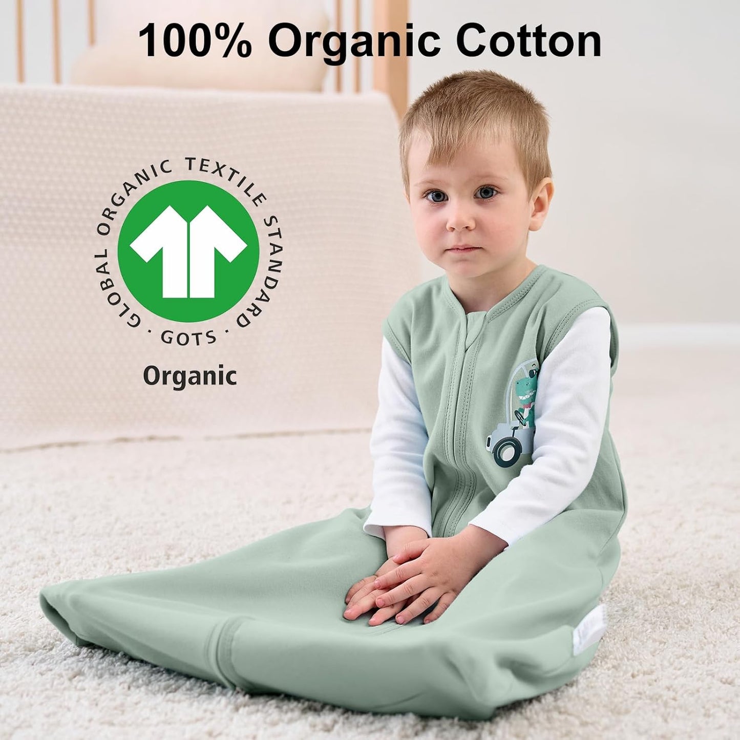 Yoofoss Baby Sleep Sack | 100% Organic Cotton Wearable Blanket for 0-6 Months | 2-Way Zipper, 3 Pack