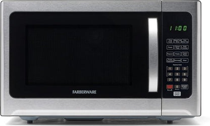 Farberware 1.2 Cu. Ft. Countertop Microwave Oven - 1000 Watts, Auto Cook, Easy Clean, Stainless & Black