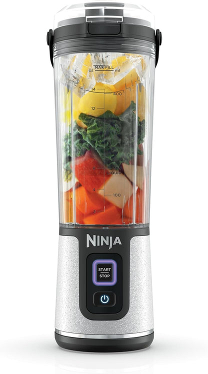 Ninja Blast Portable Blender - Cordless 18oz Personal Blender for Smoothies & Shakes | BPA Free, USB-C Rechargeable, White Glitter