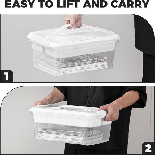 CraftGenes Craft Storage Box - 20 QT Clear Plastic Organizer with Removable Tray & Lids | Ideal for Crafts, Tools, Puzzles