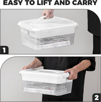 CraftGenes Craft Storage Box - 20 QT Clear Plastic Organizer with Removable Tray & Lids | Ideal for Crafts, Tools, Puzzles