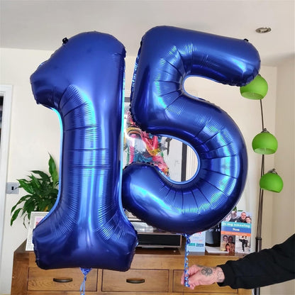 Skiennix Navy Blue Number 3 Balloon - 40In Self-Inflating Foil Balloon for 3rd Birthday Party Decorations