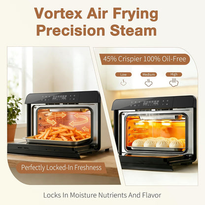 ROBAM Toaster Air Fryer Combi Oven - 20-in-1 Countertop Steam Oven with Convection & Self-Clean | White