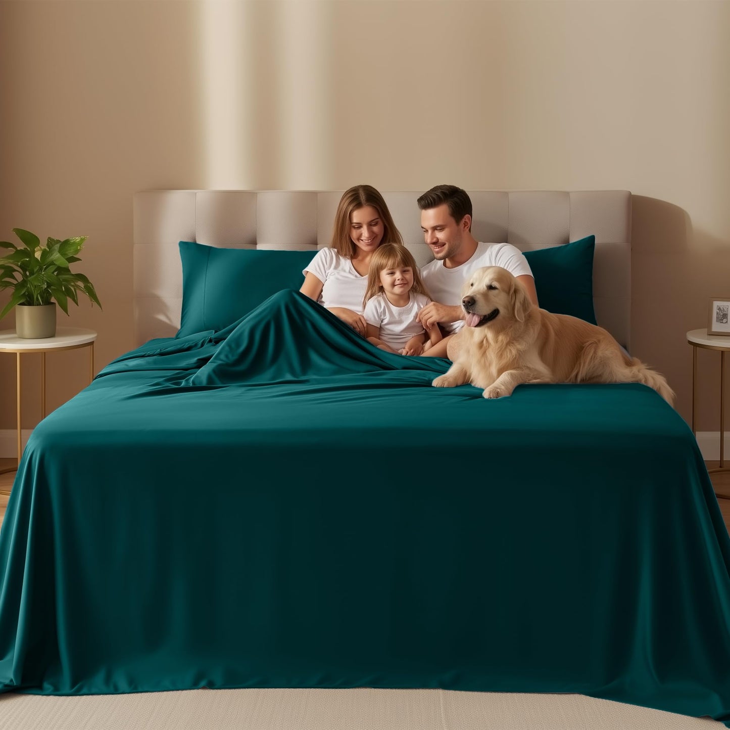 Utopia Bedding Queen Size Sheet Set – 4 Piece Bed Sheets, Soft and Breathable Microfiber, Includes 1 Fitted Sheet, 1 Flat Sheet and 2 Pillowcases – Oeko Tex (Teal Green)
