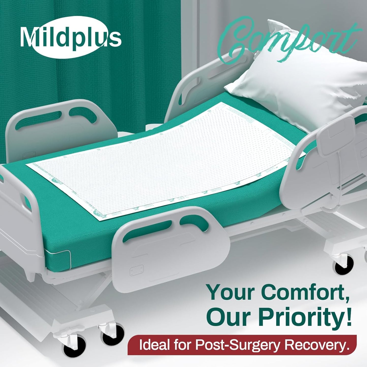 MILDPLUS Heavy Duty Underpads - Ultra Absorbent 30" x 36" Disposable Bed Pads | 25 Count, Tear-Resistant for Incontinence