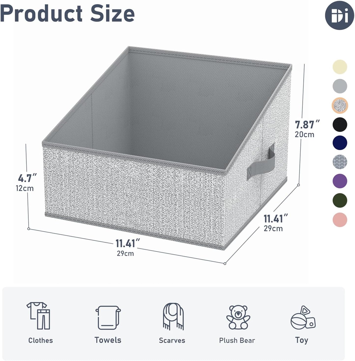 DIMJ Closet Storage Bins - Collapsible Fabric Baskets with Handles for Organizing Toys, Books, and More