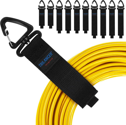 Trilancer Heavy Duty Storage Straps - 10-Pack Hook-and-Loop Cord Organizers for Home & Garage