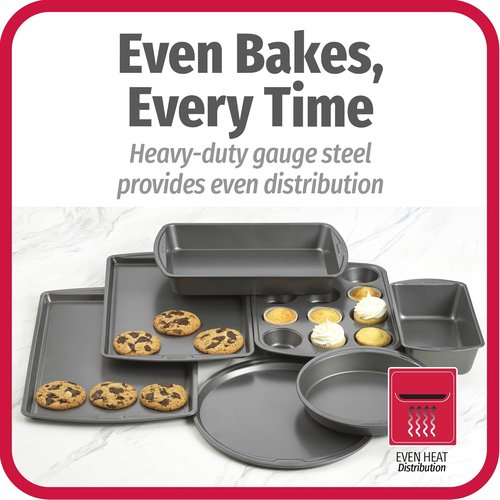 GoodCook Everyday 7-Piece Non-Stick Bakeware Set | Versatile Baking Pans for Cookies, Cakes & Muffins