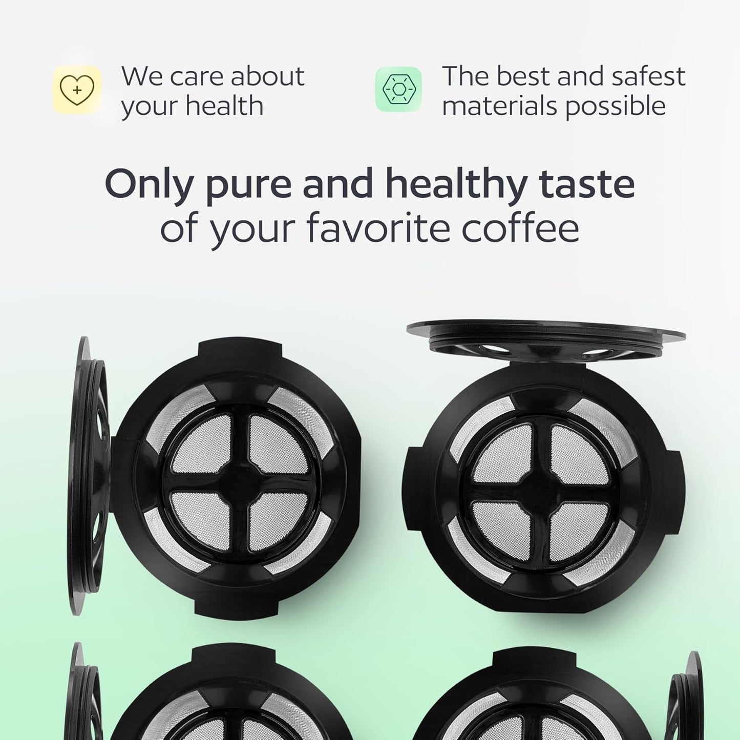 Skiennix Reusable K Cups for Keurig K Supreme | Multistream Technology - 4 Black Refillable Coffee Filters