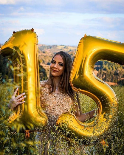 Gold Balloon 27 - Large Happy Birthday Decoration for Men & Women | Foil Number Balloon for Celebrations