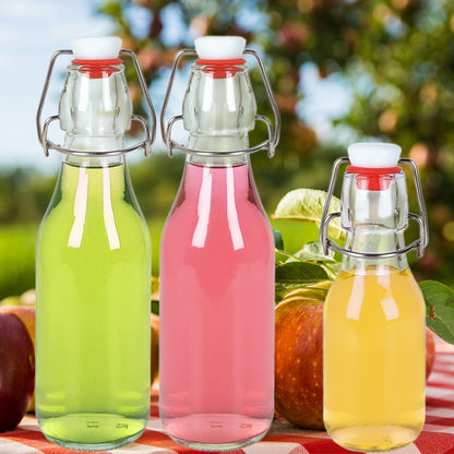 NEWMIAO 12 Pack 4 oz Swing Top Glass Bottles, 120 ml Glass Beer Bottles with Airtight Flip Lids Rubber Seal for Vanilla Extract, Home Brewing, 2nd Fermentation, Kombucha, Juice, Soda, Limoncello