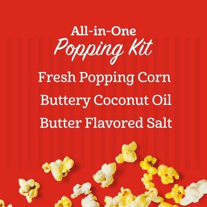 Franklin’s Gourmet Popcorn | All-In-One Popcorn Packs for Machines - 8oz, 10 Count - Buttery Salt & Oil