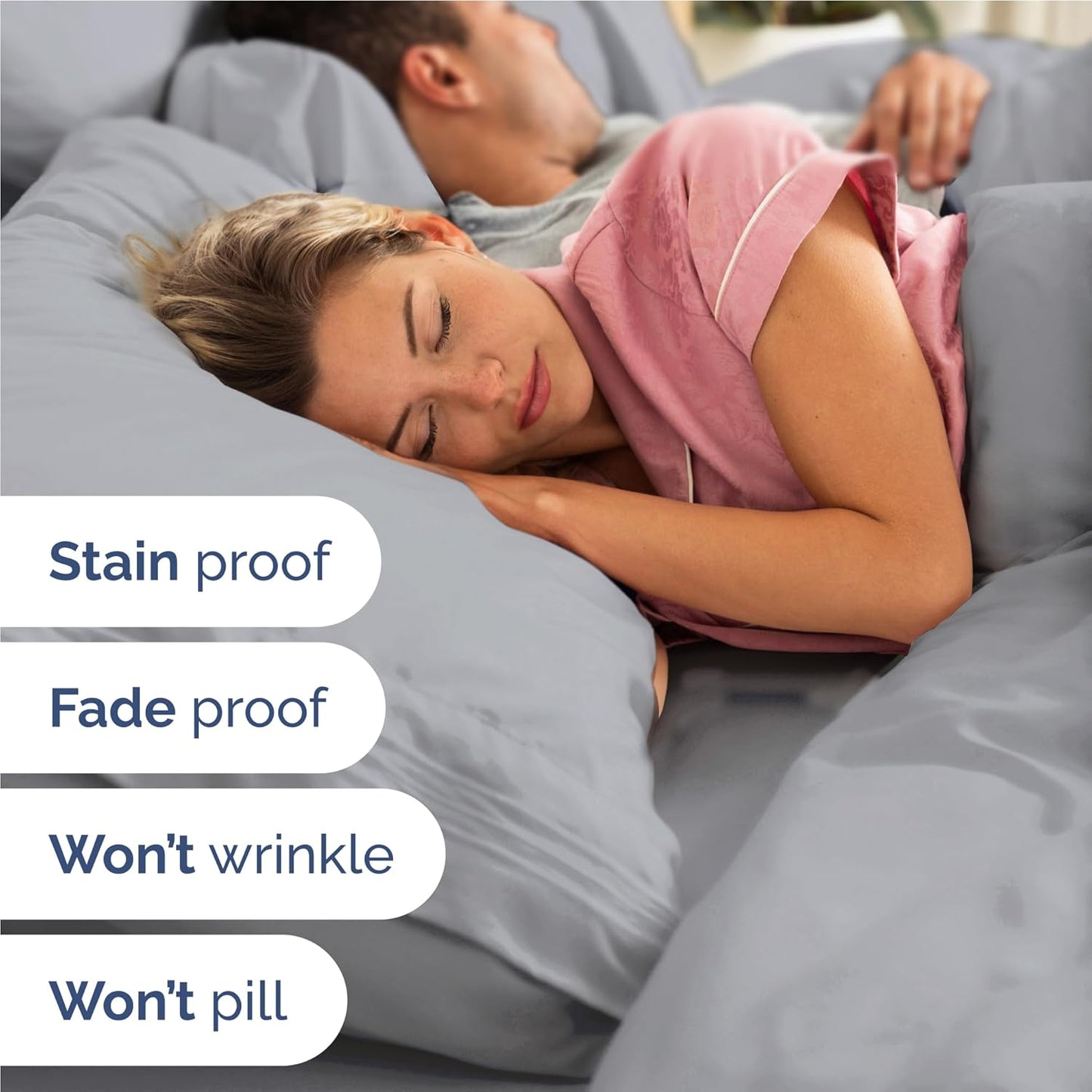 Skiennix Full Size 4-Piece Sheet Set - Comfy Cooling Bed Sheets for All Ages - Deep Pockets, Soft & Wrinkle-Free - Oeko-Tex Certified - Steel Blue