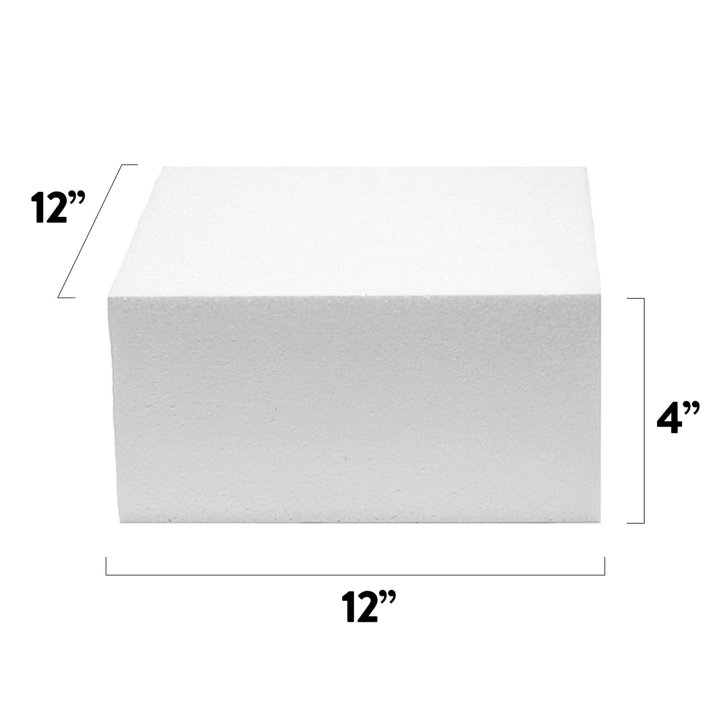 Global Sugar Art Cake Dummy Square, 12 x 12 x 4 Inches