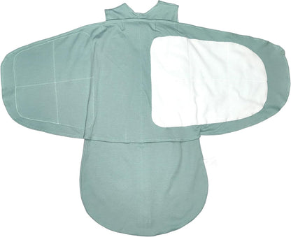Skiennix Adjustable Cotton Swaddle Sleep Sack - Soft & Breathable Wearable Blanket for Babies 3-6 Months | Cozy Grayish Blue Design