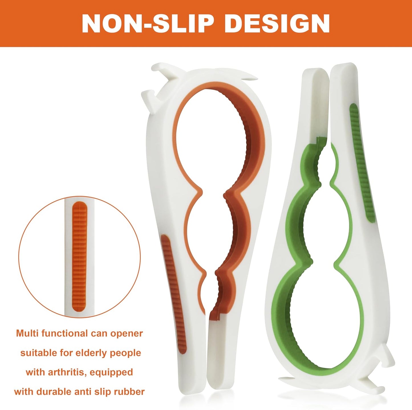 Skiennix Jar Opener & Can Opener - 5-in-1 Tool for Weak Hands, Ideal for Seniors with Arthritis