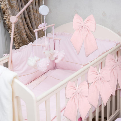 Riceshoot Large Crib Bows - 11 x 16 Inch Coquette Bow Decorations for Nursery | Pink