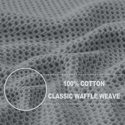 Homaxy 100% Cotton Dish Cloths - Ultra Soft, Absorbent & Quick Drying | 12-Pack, 12 x 12 Inches, Grey