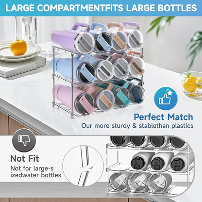 Stanley Water Bottle Organizer - Stackable Holder Rack for 40 oz Tumblers | 3-Pack Kitchen Storage Solution