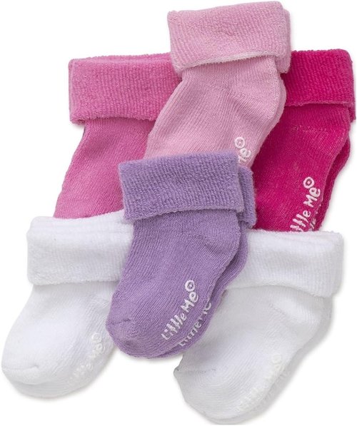 Little Me Baby Girls' Socks - 6 Pack Variety for Comfort and Style | Perfect for Everyday Wear