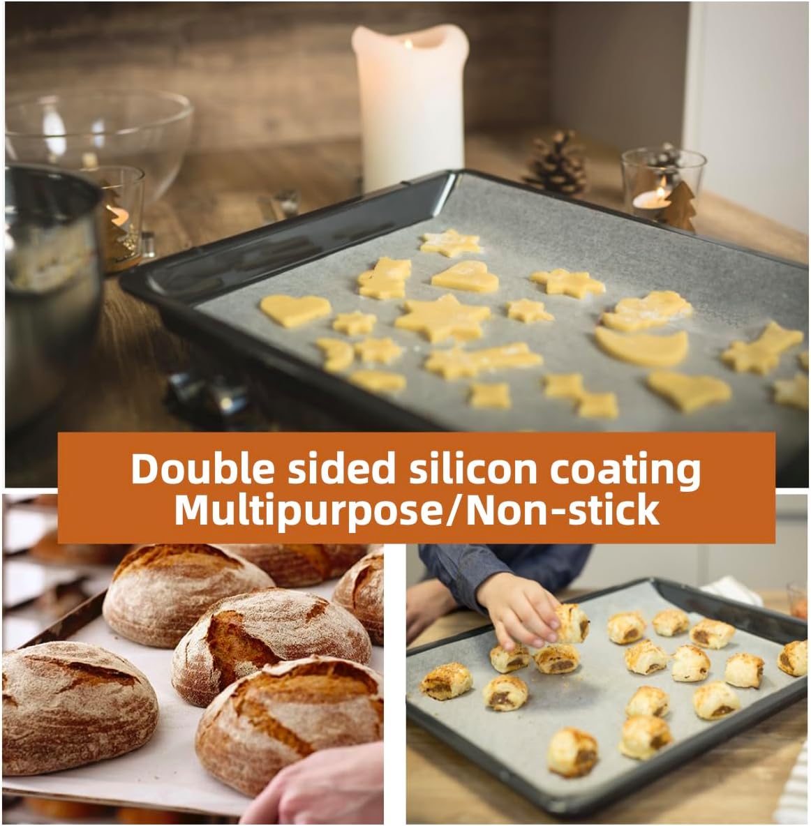 Skiennix Baking Parchment Paper - Non-Stick, Grease-Proof Liners | 18x26 Inch, 1600 Sheets